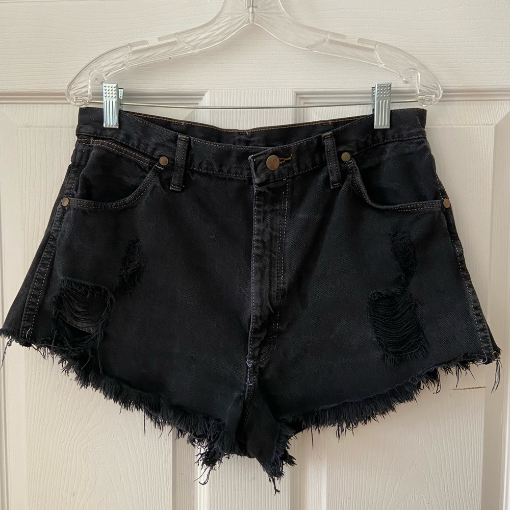 Black Wrangler Denim Shorts
